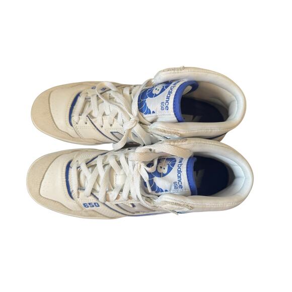 NEW BALANCE 650s Sneakers Men’s Size 10.5 White Marine Blue Angora Gray BB650RWI - Picture 7 of 10